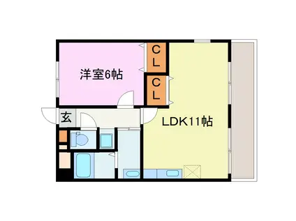 パストラーレ城南(1LDK/7階)の間取り写真