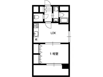 サザンパークス(1LDK/7階)の間取り写真