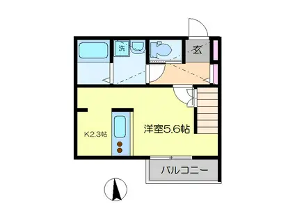 BT桃浜(ワンルーム/2階)の間取り写真