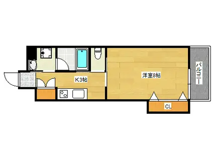 L S東荒神(1K/6階)の間取り写真