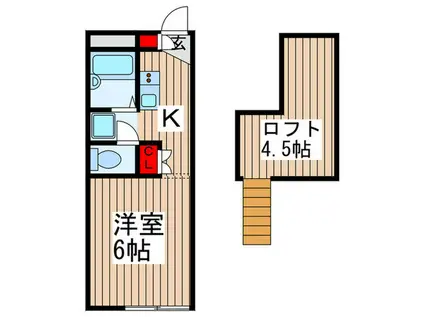 レインボーパレス(1K/1階)の間取り写真