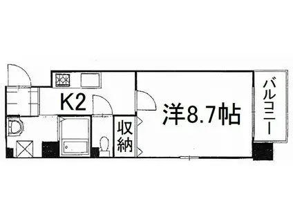 アクティブライズ(1K/2階)の間取り写真