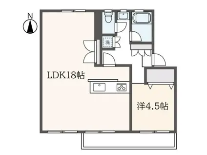 麻生台団地9号棟(1LDK/3階)の間取り写真