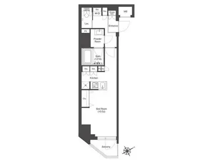コンフォリア門前仲町サウス(ワンルーム/5階)の間取り写真