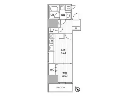 ライムレジデンスマチダ(1DK/8階)の間取り写真
