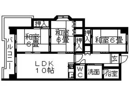 長町南たちばなビル(3LDK/6階)の間取り写真