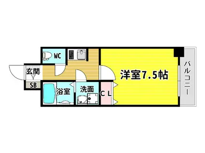 クレアートヨーロッパアベニューCITY LIFE(1K/5階)の間取り写真