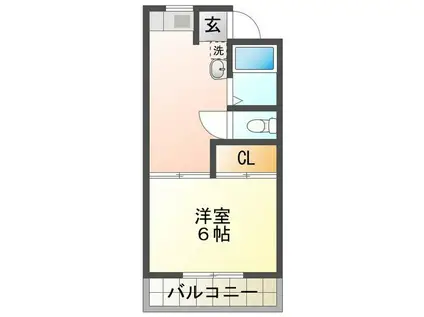 コーポイトウI(1DK/3階)の間取り写真