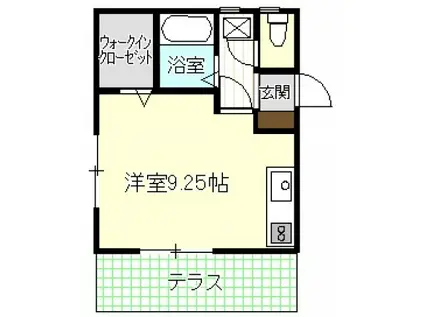 ピアレス西山(ワンルーム/1階)の間取り写真