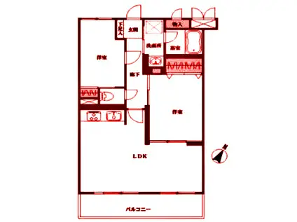 クリオ保土ヶ谷参番館(2LDK/3階)の間取り写真