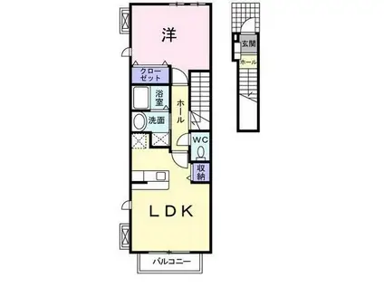 LIVE有泉C(1LDK/1階)の間取り写真