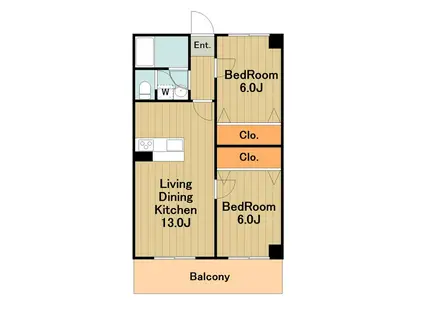 グレースマンション(2LDK/3階)の間取り写真