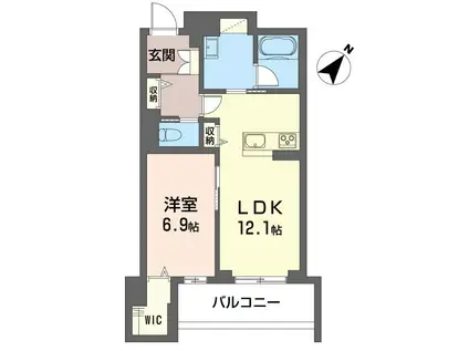 ザ・ワン(1LDK/2階)の間取り写真