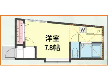 ラビリンスV(ワンルーム/1階)の間取り写真