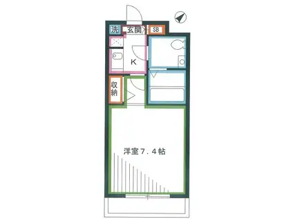 プレール・ドゥーク三鷹(1K/2階)の間取り写真