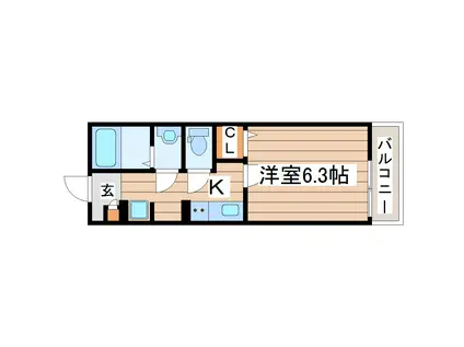 エーデルハイム宮城野(1K/1階)の間取り写真