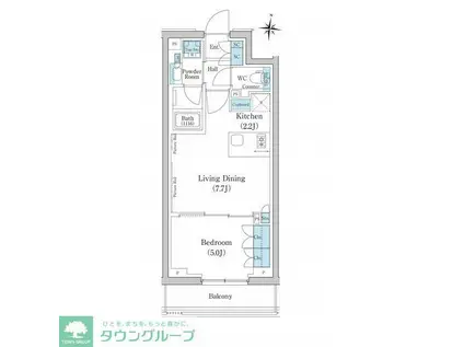 スタイリオ池上サウス(1LDK/4階)の間取り写真