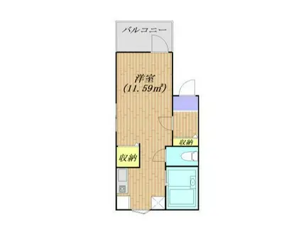 メルディア西生田I(1K/1階)の間取り写真