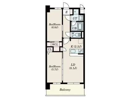 S-RESIDENCE博多駅南AFFORD(2LDK/5階)の間取り写真