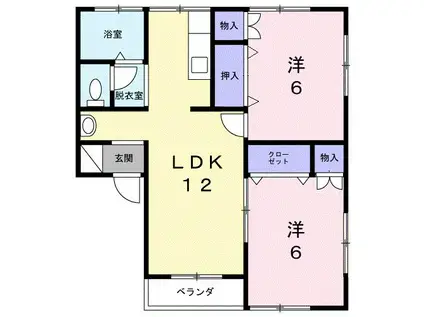 アーバン中桜田(2LDK/2階)の間取り写真