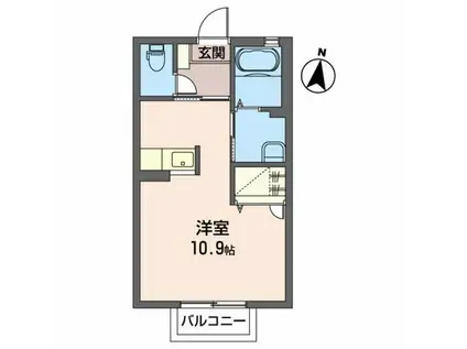 サンライズ C(ワンルーム/1階)の間取り写真