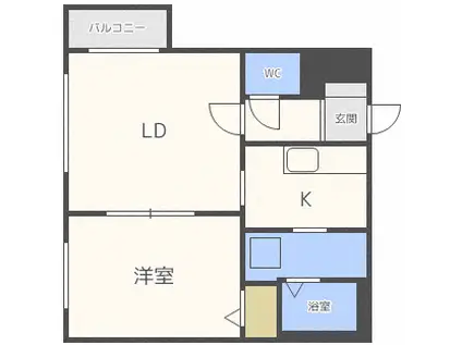 フィルズガトーレ(1LDK/4階)の間取り写真