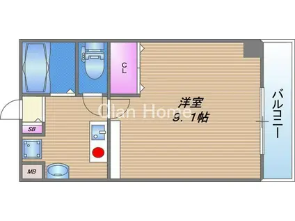 プレアデス東中本(1K/4階)の間取り写真