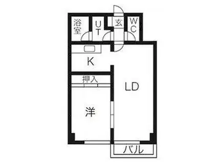ビレッジアートむろらん(1LDK/4階)の間取り写真