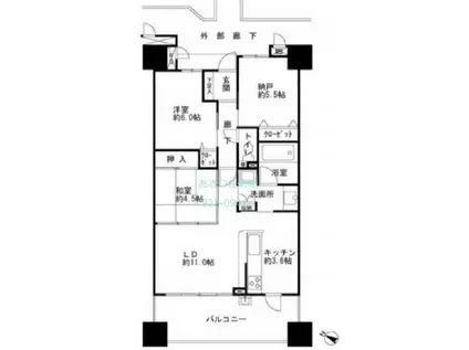サーパスシティ福山駅前(2SLDK/11階)の間取り写真