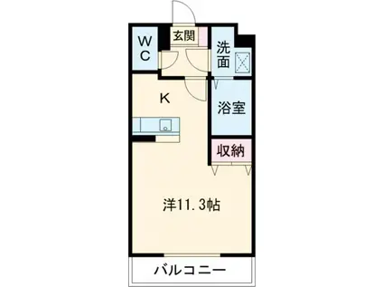 グランバロン イースト(ワンルーム/5階)の間取り写真