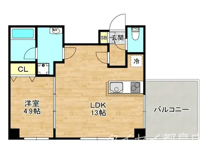 CEREZA都島(1LDK/10階)の間取り写真