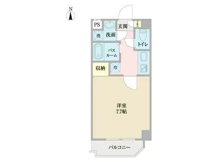 アトネス1604(1K/5階)の間取り写真