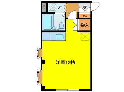 リハビリ朝日町I(ワンルーム/3階)の間取り写真