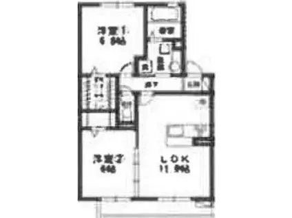 アヴァンセ和泉中央A棟A(2LDK/2階)の間取り写真