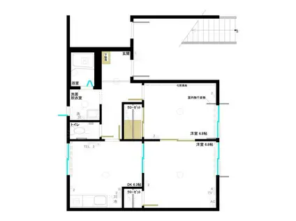 オリオンC館(2DK/1階)の間取り写真