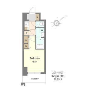 S-RESIDENCE堺BLAZE(1K/8階)の間取り写真