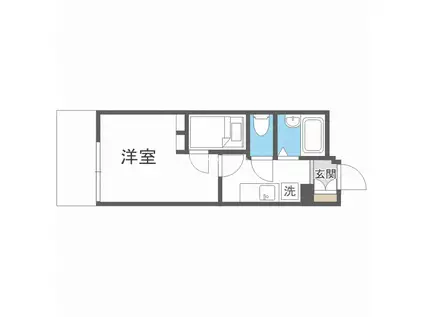 ワイズレジデンス天下茶屋(1SK/3階)の間取り写真