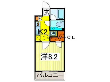 アピエ鷺沼(1K/3階)の間取り写真