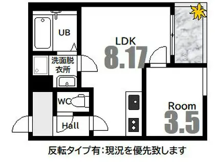 エフコート1(1LDK/2階)の間取り写真