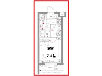 アゼスト亀有III(1K/1階)の間取り写真