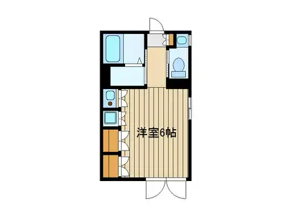 西武新宿線 上井草駅 徒歩13分 2階建 築32年(ワンルーム/1階)の間取り写真