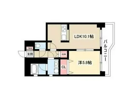アマービレ中島(1LDK/2階)の間取り写真
