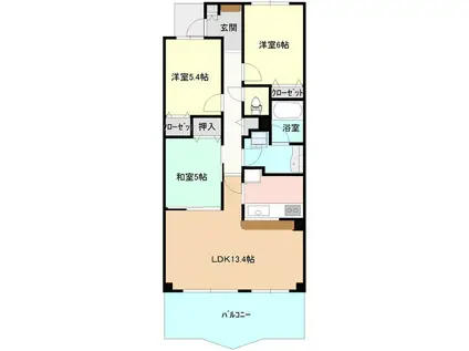 ウィンドヒル土浦102(3LDK/1階)の間取り写真