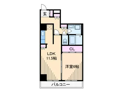マンション峰岸(1LDK/3階)の間取り写真
