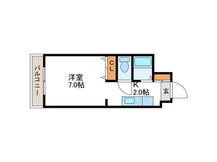 GRANDIR SAPPORO グランディルサッポロ(1K/7階)の間取り写真