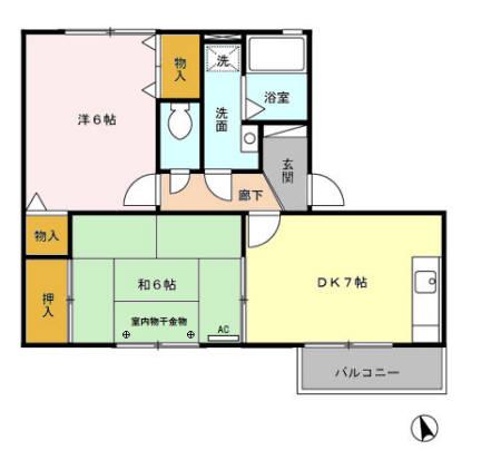 グリーンハイツ(2DK/2階)の間取り写真