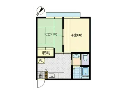 新栄コーポIII(2DK/2階)の間取り写真