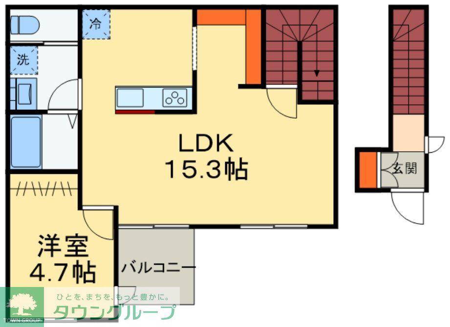 LEGARE(1LDK/2階)の間取り写真
