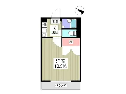 アークA(1K/2階)の間取り写真