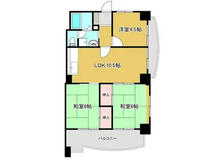 ぱすてるめぞんクレヨン(3LDK/2階)の間取り写真